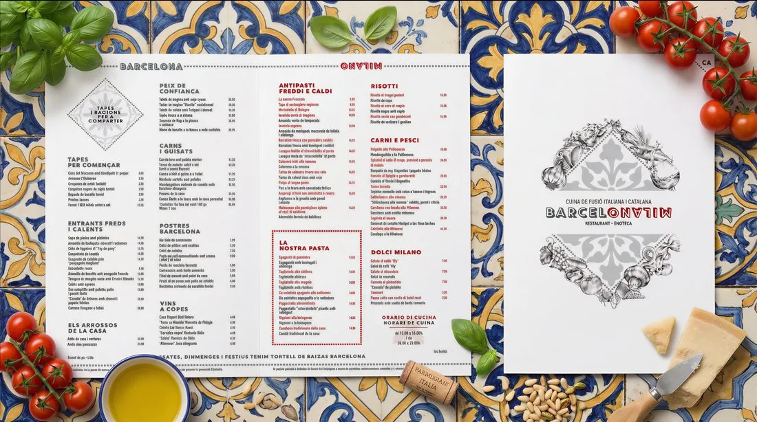 Disseny de carta de restaurant — Blackstone Creative